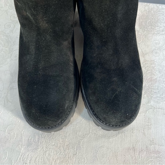 Black Suede Heeled Boots - Picture 2 of 11